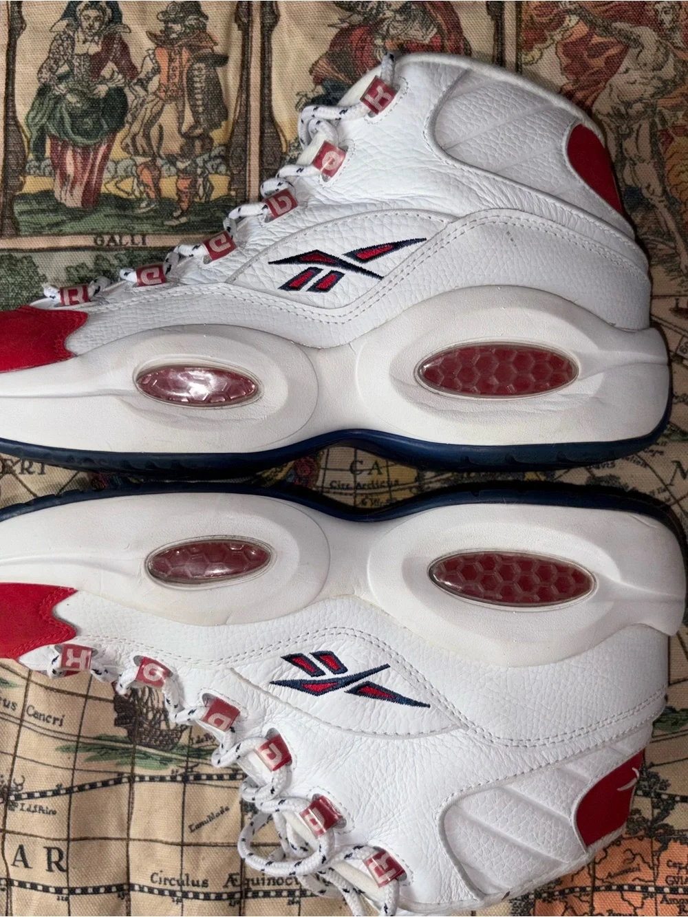 Reebok White Sneakers with Red Accents